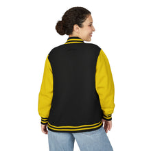 Load image into Gallery viewer, Red & White Letterman Jacket with 'Stay Cozy' Script Chest Embroidery