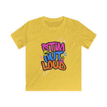 Load image into Gallery viewer, Kids Tee — "Stim Out Loud" Colorful Graffiti Autism Awareness Shirt