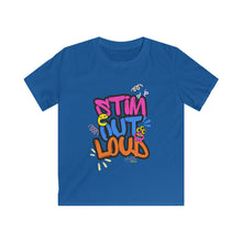 Load image into Gallery viewer, Kids Tee — "Stim Out Loud" Colorful Graffiti Autism Awareness Shirt