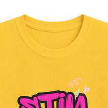 Load image into Gallery viewer, Kids Tee — "Stim Out Loud" Colorful Graffiti Autism Awareness Shirt
