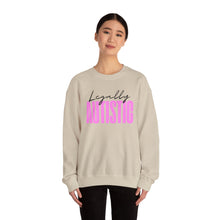 Load image into Gallery viewer, Crewneck Sweatshirt — "Legally Autistic" Pink Typography Pride Sweater
