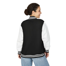 Load image into Gallery viewer, Red &amp; White Letterman Jacket with 'Stay Cozy' Script Chest Embroidery
