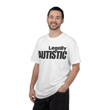 Load image into Gallery viewer, T-Shirt — "Legally Autistic" Disability Pride Tee (front: Legally Autistic, back: Diagnosed. Documented. Different.)
