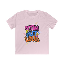 Load image into Gallery viewer, Kids Tee — "Stim Out Loud" Colorful Graffiti Autism Awareness Shirt
